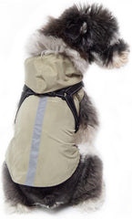 Dog Clothes, Dog Raincoat with Harness Reflective Dog Slicker Poncho Breathable Waterproof Dog Hoodie Rain Jacket for Puppy Small Medium Dogs (2XL:Grey)