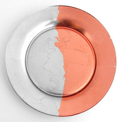 Red Pomegranate GILT EDGE Silver/Rose Gilded Dinner Plate, 10.5"