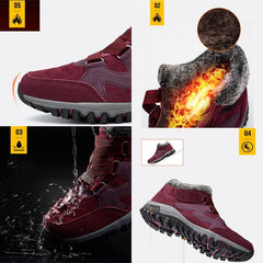 Women's Winter Thermal Boots for Women Waterproof Snow Winter Warm Hiking Work Comfy Boots Sneakers Walking Shoes,Men's Winter Thermal Villi Comfortable Platform High Top Shoes