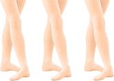 Monvecle 3 Pairs Girls' Kids Opaque Microfiber Dance Stockings School Uniform Footed Tights