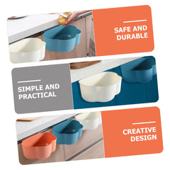 VALICLUD 3pcs Mini Hanging Trash Can for Kitchen Cabinet Door Odorless Garbage Bin Under Sink Sturdy Plastic Waste Container for Home Organization and Small Spaces