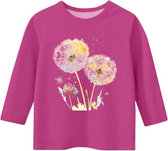 Girls Summer Tops Dress Casual Crewneck Cute Floral Print Shirts Trendy 3/4 Sleeve Shirts for Girl Workout Tunic Blouse