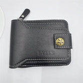 Zipper Wallet Men RFID Blocking Leather Bifold Credit Card Wallets,Black