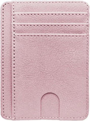 Portable RFID Blocking Card Holder, Pocket Wallets With ID Window, Minimalist Slim Coin Purse