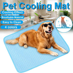 Summer Dog Cooling Mat,Washable Ice Silk Self Cool Pad for Small Medium Large Dogs Cats,Ice Silk Mat Cooling Blanket Cushion Breathable for Kennel, Sofa, Bed, Floor & Car Seats (M Grey)