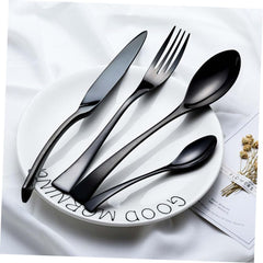 Wakauto Stainless Steel Black Dinner Fork Cutlery Black Silverware Western Tableware