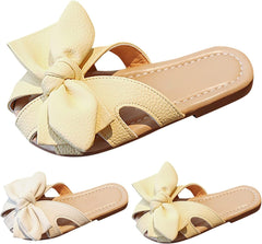 Little/big Kids Girls Sandals Hollow Closed Toe Bow Decorated Open Heel Outdoor Sandals Beach Slippers for Big Kids