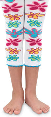 Jefferies Socks Girls 2-6X Daisy Doodle Single Tight Pack Capri