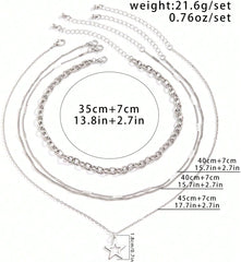 Silver Necklace for Women Chunky Layered Necklaces Gothic Jewelry