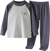 Youth Boys Girls' Long Sleeve Cotton šajamas Set Snug Fit Kids Color Block Soft šleepwear Tops+Pants 2-Piece Outfit