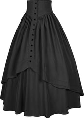 Mingyuezai Women Victorian Skirt Medieval Renaissance Peasant Skirt