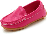 WUIWUIYU Boy's Girl's Slip-on Loafers Flats Oxford Shoes Solid Color Mocassins House Shoes