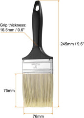 HARFINGTON Flat Paint Brush 3" Reusable Plastic Grip Metal Ferrule Synthetic Bristle Paintbrushes for Wall Cabinet Decks Fences Interior Exterior Painting