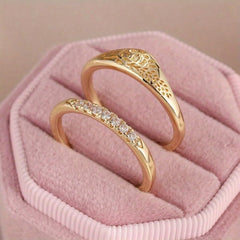 Vintage Elegant Ring Stack Set for Women Wedding Party Jewelry