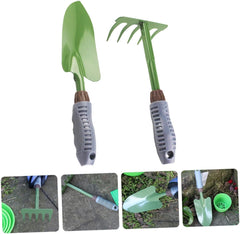 SUPVOX 2-Piece Children’s Garden Shovel and Hand Rake Tool Set Sturdy Iron Gardening Tools for Outdoor Planting Small Size for Boys and Girls for Gardening Activities