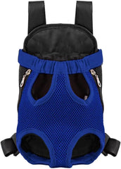 Double Shoulder Breathable Portable Travel Pet Dog Carrier Backpack Mesh Carrier Front Bag for Small Dog Cats Outdoor (S,blue)