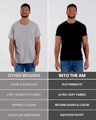 INTO THE AM Mens T Shirt - Short Sleeve Crew Neck Soft Fitted Tees S - 4XL Fresh Classic Tshirts