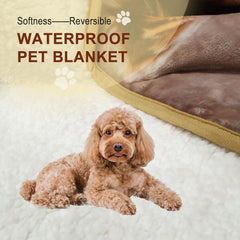 Bucephalus Waterproof Dog Blanket, Thick Reversible Soft Pet Blankets for Couch Bed Protection, Pee Proof Sherpa Fleece Blanket for Small Medium Large Dogs Puppy Cats Washable (Gray,30"×40")