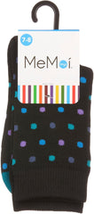 MeMoi Boys Colorful Dot-Patterned Cotton-Rich Crew Sock