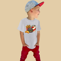 Kids Casual T Shirt Summer Toddler Boys Girls Short Sleeve Cartoon Food Prints Summer Cute Daily Tops Trendy