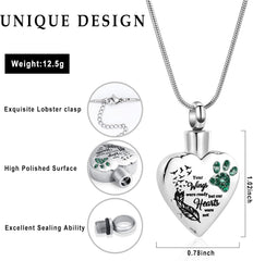 memorial jewelry Your Wings were Ready, But My Heart was Not Stainless Steel Carved Locket Cremation Urn Necklace for Pet Dog Cats