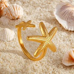 Bold Gold Statement Ring for Women Dainty Beachy Summer Jewelry Stackable Ring Vacation Accessories Party Jewelry Gifts for Her