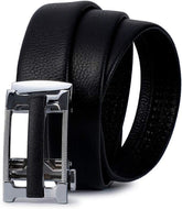 MOSASAURUS Men Genuine Leather Ratchet Dress Belt with 2 Automatic Buckle Classic Casual Stitched Belt Gift Box