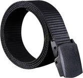 Men's Canvas Web Belt Stretchable Nylon Belt Plastic Buckle for Outdoor Work