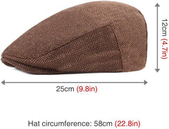 Newsboy Hats for Men Flat Cap Driving Cabbie Hunting Cap Beret Flat Ivy Winter Beret Hat
