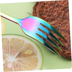 Colorful Stainless Steel Dinner Forks Creative Western Food Serving Utensils for Home Kitchen Stylish Tableware for Elegant Dining Experience
