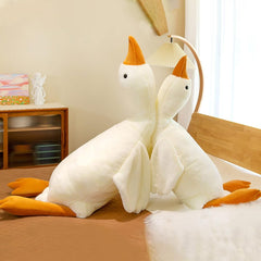 19.5 Inches Goose Stuffed Animal Stuffed Goose Plush White Swan Throw Pillow Toy (White, 19.5")