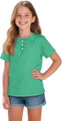 Girls' Tops, Tees & Blouses Casual Short Sleeve Crew Neck Shirts Lightweight Cozy Summer Clothes for Kids