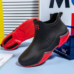 Men's and women's outdoor waterproof and anti slip rain boots, fashionable short rain boots, garden shoes, ankle deck boots