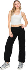 Cali1850 Women's Comfortable Casual Low Rise Relaxed Fit Daily Low Rise Relaxed Fit Cargo Pants