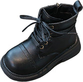 IWIHMIV Toddler Boy Winter Shoes Snow Boots for Kids Non Slip Short Boots Girls Ankle Boots Side Zipper Comfortable Dress Booties