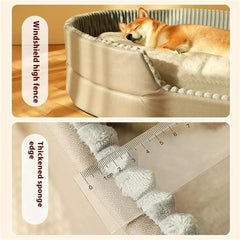 Fluffy Dog Bed - Large Cozy Pet Bed for Dogs and Cats | Custom Kennel Mat & Sofa Basket for Small Pets | Winter Blanket Included(Coffee,40x30cm)