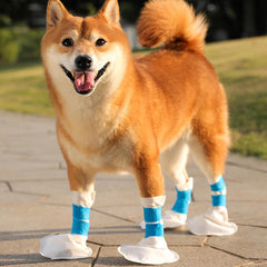 Dog Boots, 20 Pet Shoes, Waterproof Puppy Paws Protector with Adjustable Strap, Woven Fabric paw Protection Boots for Small, Medium, Large Dogs, Puppies, Cats, Kittens for Indoor and Outdoor