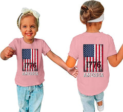 Generic 4th of July T Shirts Toddler Girls Boys American Flag Shirts Kids Novelty Fashion Patriotic Tops Summer Outfits