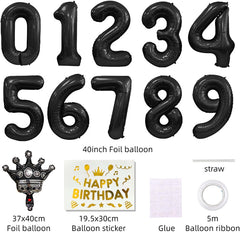 40 Inch Black Foil Balloon Number 28,Crown 28th Birthday Party Decorative Balloons,Number Large Numbers Balloon 28,Girls Boys 28th Birthday Decoration Anniversary Wedding 28th Birthday Party Supplies