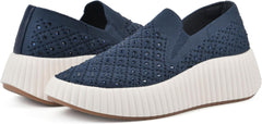 WHITE MOUNTAIN Women's Dyles Rhinestoned Woven Knit Sneaker