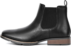 IUV Men's Chelsea Boots Square Toe Western Ankle Boots Slip On Casual Dress Cowboy Boot