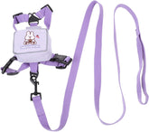 Pet Backpack Puppy Dog Saddle Bags Backpacks for Travel Dog Hiking Harness Rabbit Puppy Backpack Harness Cat Back Bag Cartoon Backpack Hiking Clothes Polyester Purple Outdoor Leash