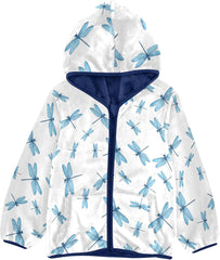 Blue Dragonflies White Toddler Boy Winter Coat Comfy Winter Coat for Toddler Boys 3T