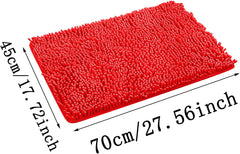 Bathroom Rug 27" X 18" Shaggy Washable Non-Slip Absorbent Microfiber Extra Soft Thick Pink Bath Mat Plush Machine Wash Dry Quick Dry Bath Rug for Tub Kitchen Shower Bathroom Floor