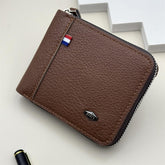 Mens Blocking Wallets Zipper Leather Wallet for Men Bifold Card Holder08(black)