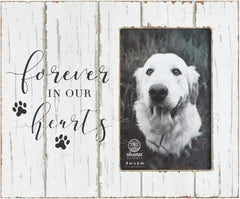 Okuna Outpost Country Style Dog Frame - 9.5 x 7.9 in, White Rustic Wood - Dog Memorial Photo Display & Pet Remembrance Gift