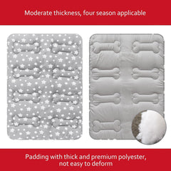 Moonsea Dog Crate Mat (24" X 18") 2 Pack, Soft Bed Mat with Cute Prints, Personalized Dog Crate Pad, Anti-Slip Bottom, Machine Washable Kennel Pad, Grey