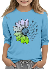 Orange Halloween Shirt Girls Color Round Neck Seven Cuff T Shirt Top 3 13 Years Orange Halloween Shirt Girls