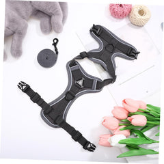 Yardwe Reflective Small Dog Harness with Leash Vest for Cats and Puppies Breathable Elastic Design Safe for Outdoor Walking