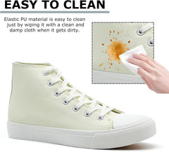 High Top Sneakers for Women Men Classic PU Leather Tennis Shoes Lace Up Fashion Breathable Walking Shoes High Tops